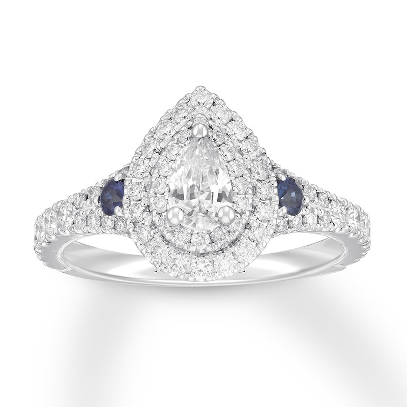 Neil Lane Diamond & Sapphire Engagement Ring 1 ct tw 14K White Gold