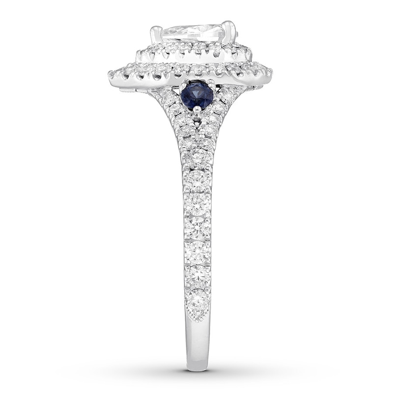 Main Image 3 of Neil Lane Diamond & Sapphire Engagement Ring 1 ct tw 14K White Gold