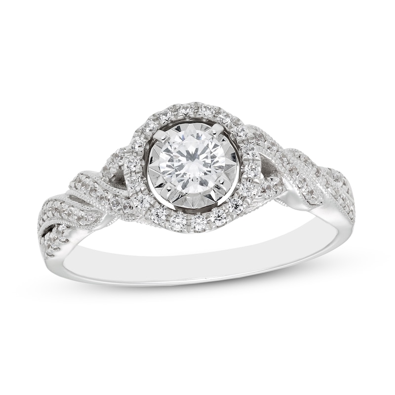 Main Image 1 of Diamond Engagement Ring 1/2 ct tw 10K White Gold