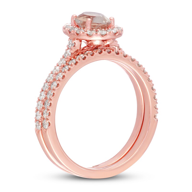 Main Image 2 of Neil Lane Morganite Bridal Set 7/8 ct tw Diamonds 14K Rose Gold