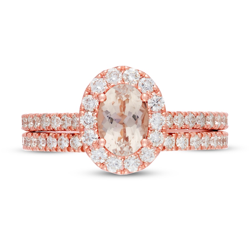 Main Image 3 of Neil Lane Morganite Bridal Set 7/8 ct tw Diamonds 14K Rose Gold
