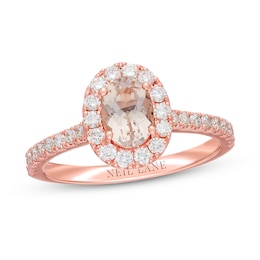 Neil Lane Morganite Engagement Ring 1/2 ct tw Diamonds 14K Rose Gold