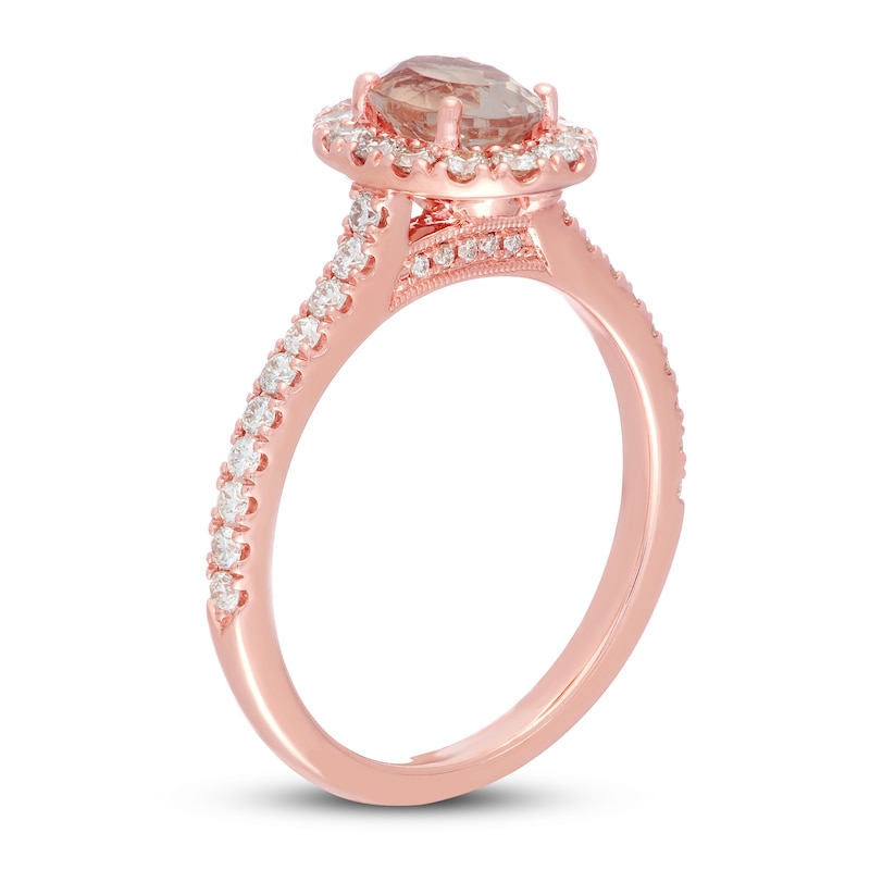 Neil Lane Morganite Engagement Ring 1/2 ct tw Diamonds 14K Rose Gold