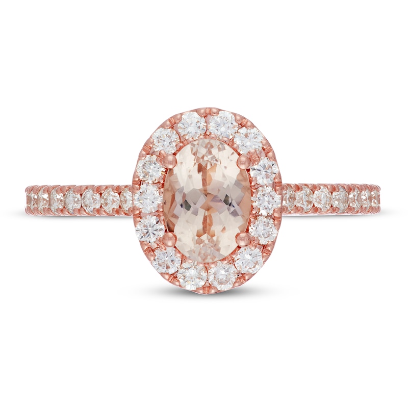 Neil Lane Morganite Engagement Ring 1/2 ct tw Diamonds 14K Rose Gold