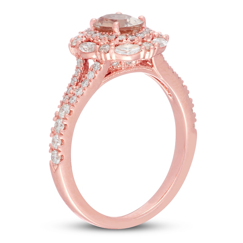 Main Image 2 of Neil Lane Morganite Engagement Ring 3/4 ct tw Diamonds 14K Rose Gold