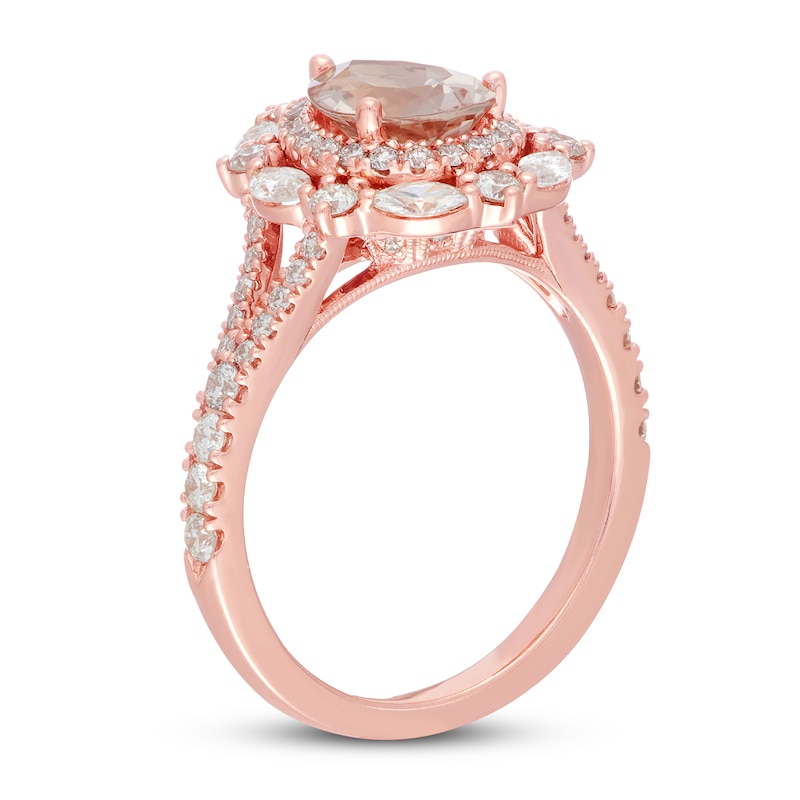 Main Image 2 of Neil Lane Morganite Engagement Ring 1 ct tw Diamonds 14K Rose Gold