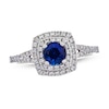 Thumbnail Image 0 of Lab-Created Blue Sapphire & Diamond Engagement Ring 1/4 ct tw 14K White Gold