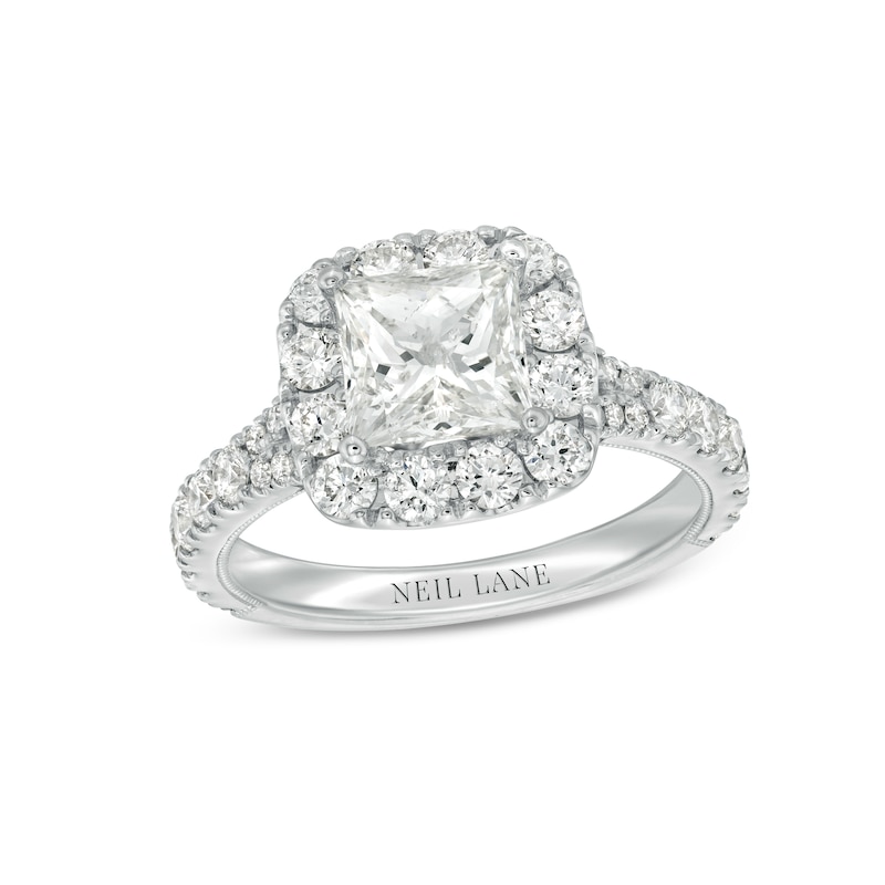 Main Image 1 of Neil Lane Diamond Engagement Ring 2-5/8 ct tw Princess/Round 14K White Gold