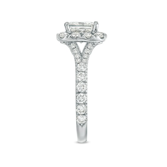 Neil Lane Diamond Engagement Ring 2-5/8 ct tw Princess/Round 14K White ...