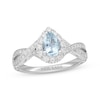Thumbnail Image 0 of Neil Lane Aquamarine Engagement Ring 1/2 ct tw Diamonds Pear/Round 14K White Gold