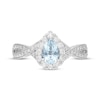 Thumbnail Image 2 of Neil Lane Aquamarine Engagement Ring 1/2 ct tw Diamonds Pear/Round 14K White Gold