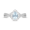 Thumbnail Image 3 of Neil Lane Aquamarine Engagement Ring 1/2 ct tw Diamonds Pear/Round 14K White Gold