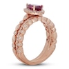 Thumbnail Image 2 of Neil Lane Pear Shaped-cut Garnet and Diamond Bridal Set 1/2 ct tw 14K Rose Gold
