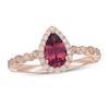 Thumbnail Image 0 of Neil Lane Garnet Engagement Ring 1/4 ct tw Pear & Round-cut 14K Rose Gold
