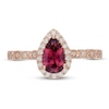 Thumbnail Image 2 of Neil Lane Garnet Engagement Ring 1/4 ct tw Pear & Round-cut 14K Rose Gold