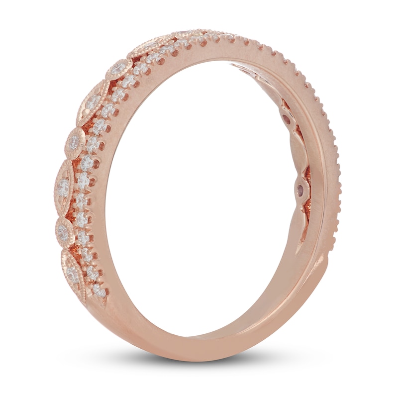 Main Image 8 of Neil Lane Diamond Wedding Band 1/4 ct tw Round-cut 14K Rose Gold