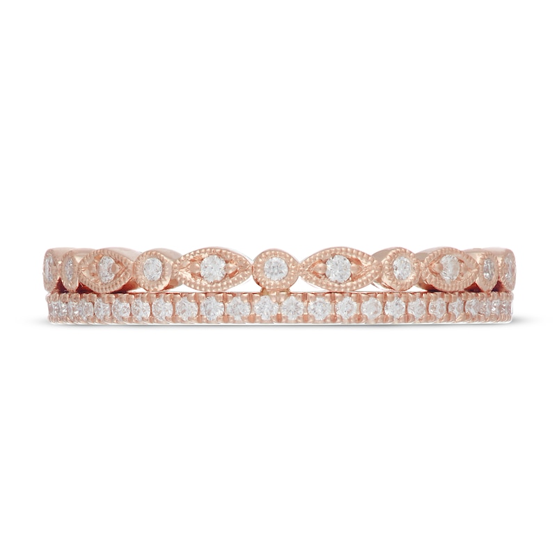 Main Image 9 of Neil Lane Diamond Wedding Band 1/4 ct tw Round-cut 14K Rose Gold