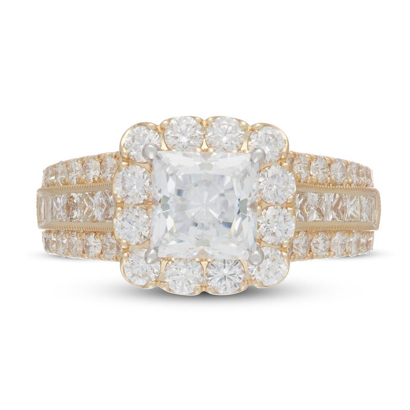 Main Image 3 of Neil Lane Diamond Engagement Ring 3 ct tw Princess/Round 14K Yellow Gold
