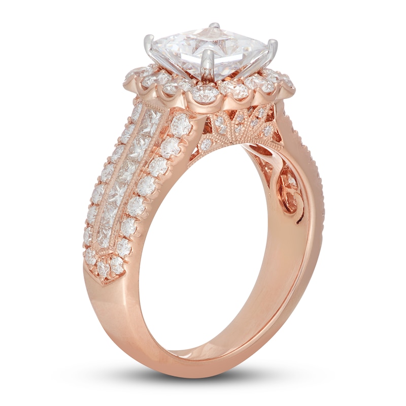 Main Image 2 of Neil Lane Diamond Engagement Ring 3 ct tw Princess/Round 14K Rose Gold