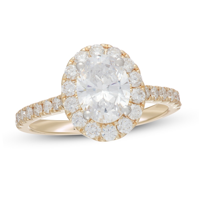 Neil Lane Diamond Engagement Ring 2-1/8 ct tw Oval/Round 14K Yellow Gold