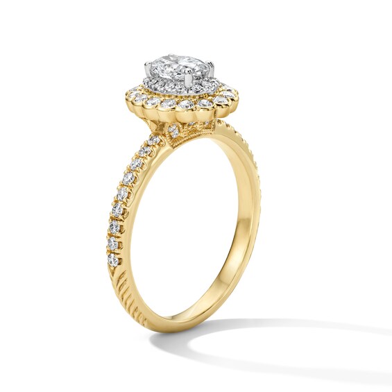 Neil Lane Diamond Engagement Ring 7/8 ct tw Oval/Round 14K TwoTone