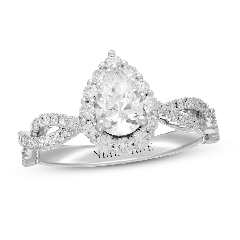 Main Image 4 of Neil Lane Diamond Engagement Ring 1-1/4 ct tw Pear/Round 14K White Gold