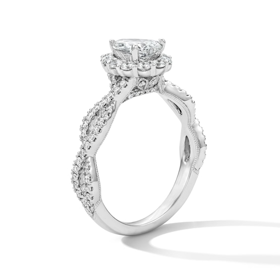 Neil Lane Diamond Engagement Ring 11/4 ct tw Pear/Round 14K White Gold