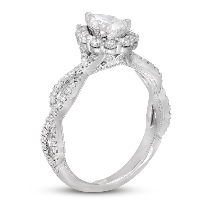 Main Image 5 of Neil Lane Diamond Engagement Ring 1-1/4 ct tw Pear/Round 14K White Gold
