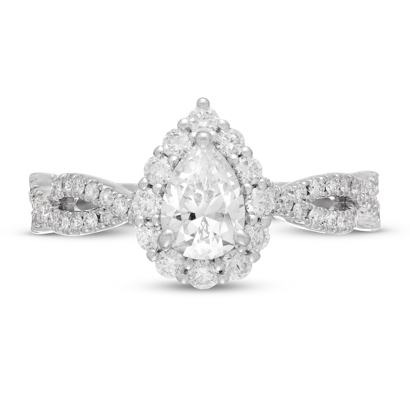 Main Image 6 of Neil Lane Diamond Engagement Ring 1-1/4 ct tw Pear/Round 14K White Gold