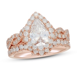 Neil Lane Diamond Bridal Set 2-3/8 ct tw Pear & Round-cut 14K Rose Gold