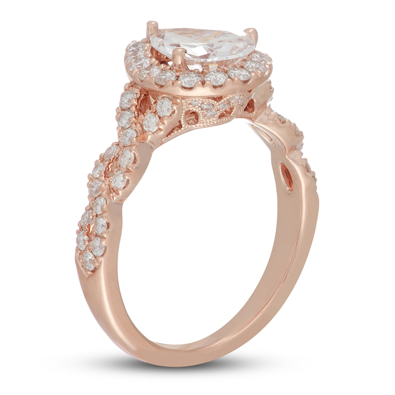 Main Image 2 of Neil Lane Diamond Engagement Ring 2-1/8 ct tw Pear/Round 14K Rose Gold