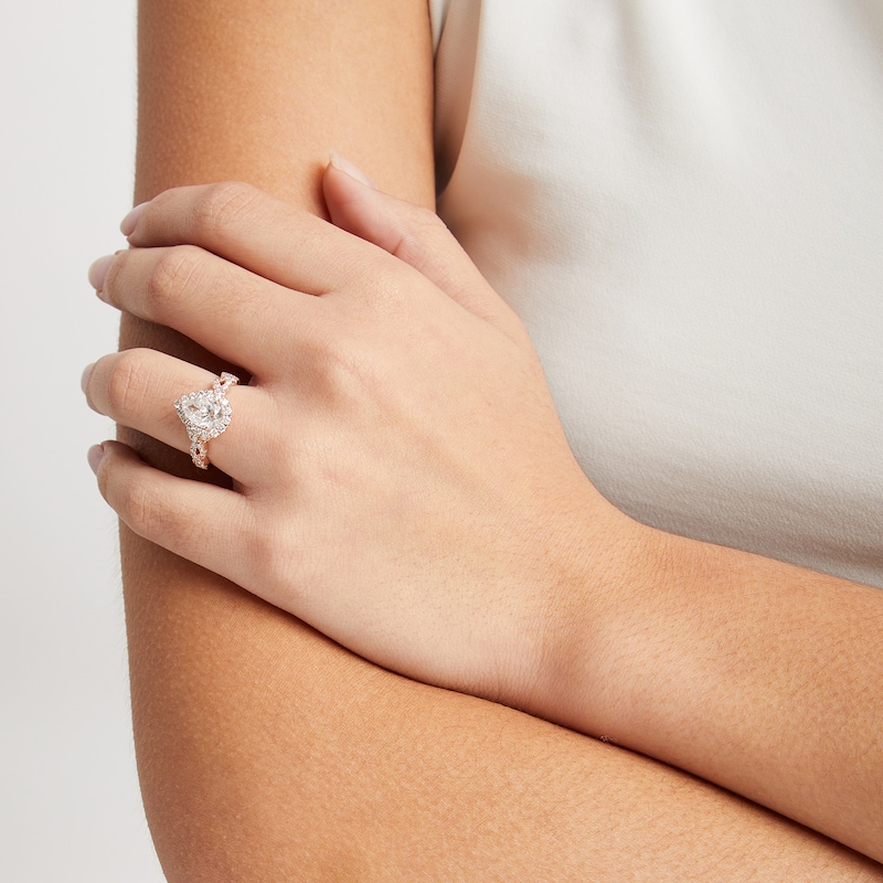 Main Image 4 of Neil Lane Diamond Engagement Ring 2-1/8 ct tw Pear/Round 14K Rose Gold