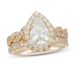 Neil Lane Diamond Bridal Set 2-3/8 ct tw Pear & Round-cut 14K Yellow Gold