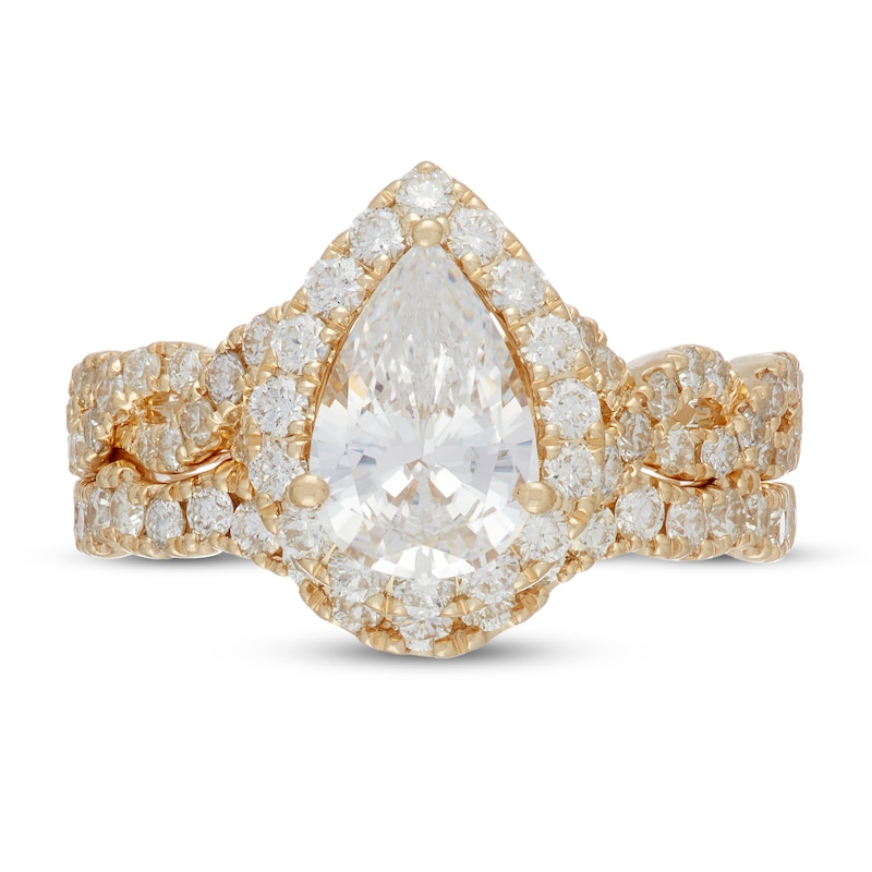 Main Image 3 of Neil Lane Diamond Bridal Set 2-3/8 ct tw Pear & Round-cut 14K Yellow Gold