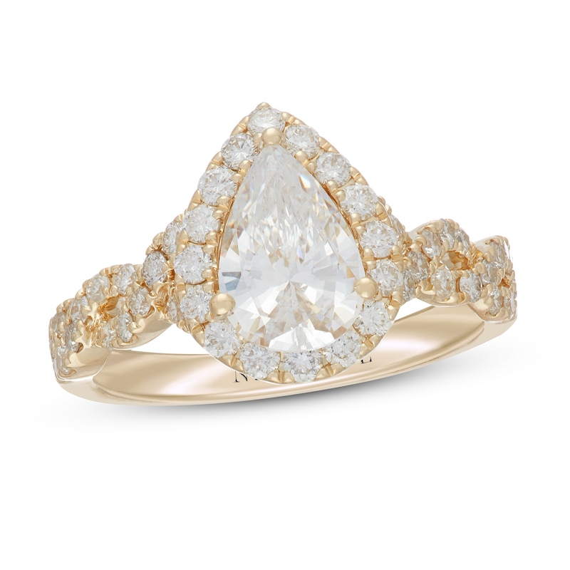 Main Image 4 of Neil Lane Diamond Engagement Ring 2-1/8 ct tw Pear/Round 14K Yellow Gold