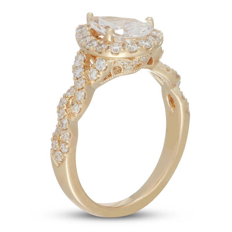 Main Image 5 of Neil Lane Diamond Engagement Ring 2-1/8 ct tw Pear/Round 14K Yellow Gold