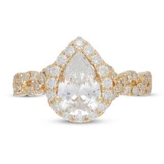 Neil Lane Diamond Engagement Ring 2-1/8 ct tw Pear/Round 14K Yellow ...