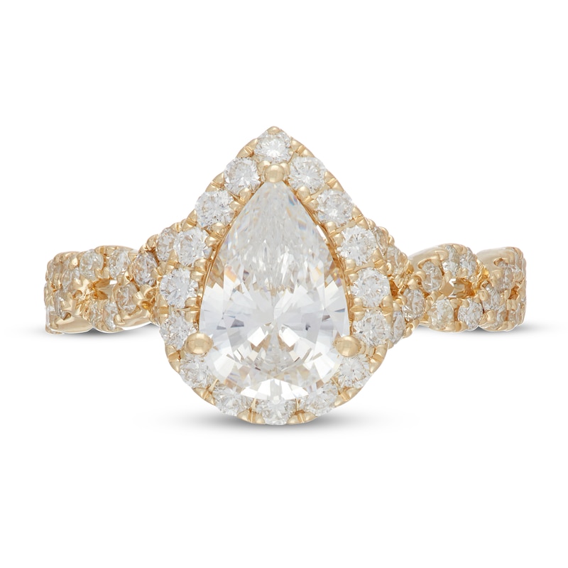 Main Image 6 of Neil Lane Diamond Engagement Ring 2-1/8 ct tw Pear/Round 14K Yellow Gold