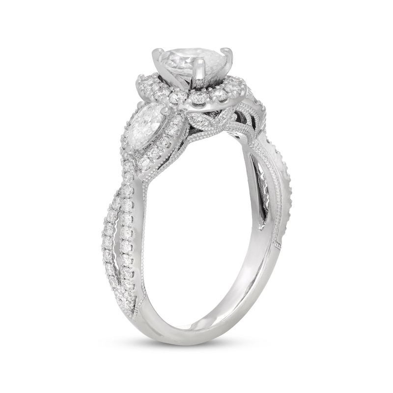 Neil Lane Diamond Engagement Ring 1-1/4 ct tw Pear/Round 14K White Gold
