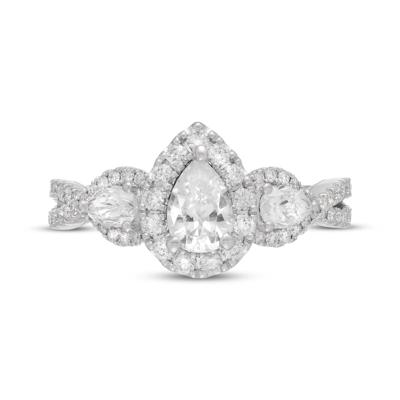 Neil Lane Diamond Engagement Ring 1-1/4 ct tw Pear/Round 14K White Gold