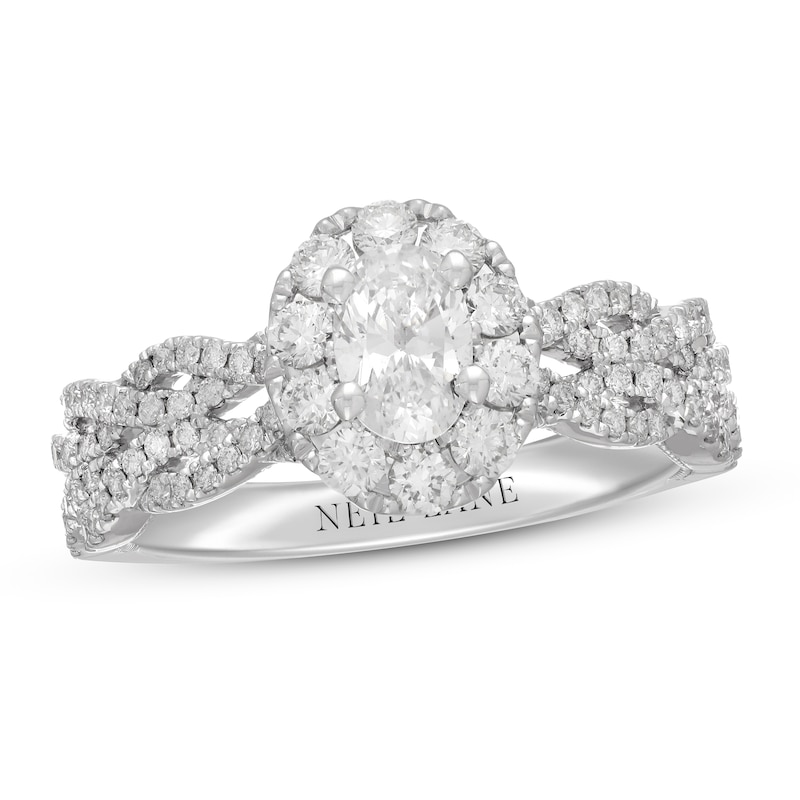 Main Image 1 of Neil Lane Diamond Engagement Ring 1-3/8 ct tw Oval/Round 14K White Gold