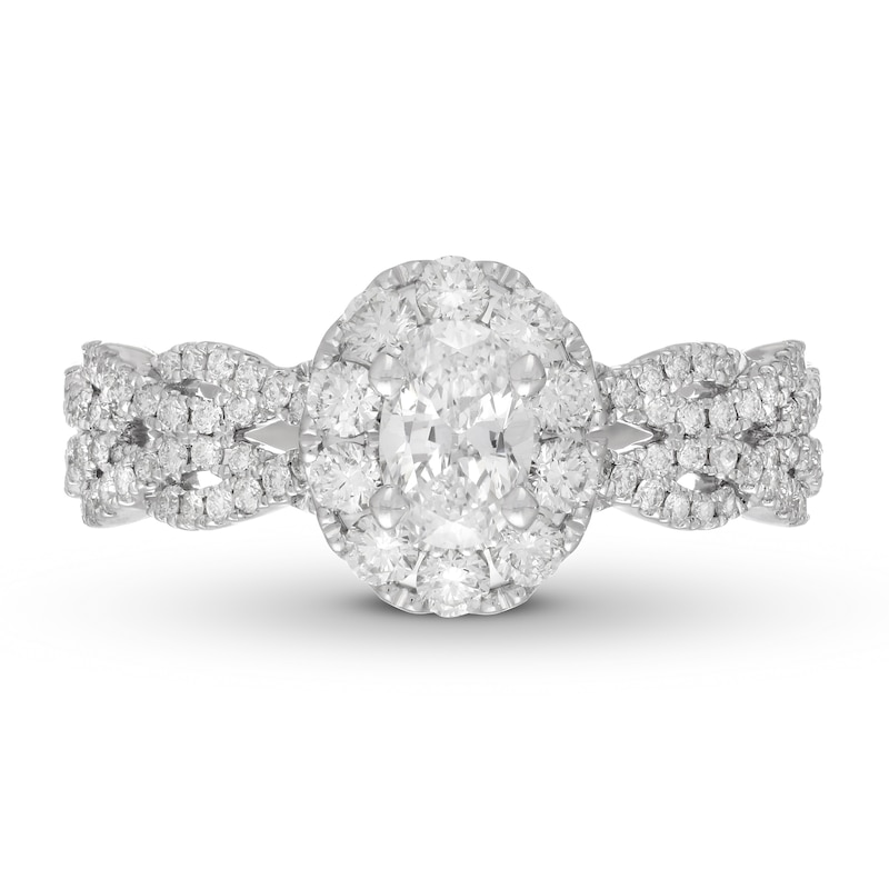 Main Image 3 of Neil Lane Diamond Engagement Ring 1-3/8 ct tw Oval/Round 14K White Gold