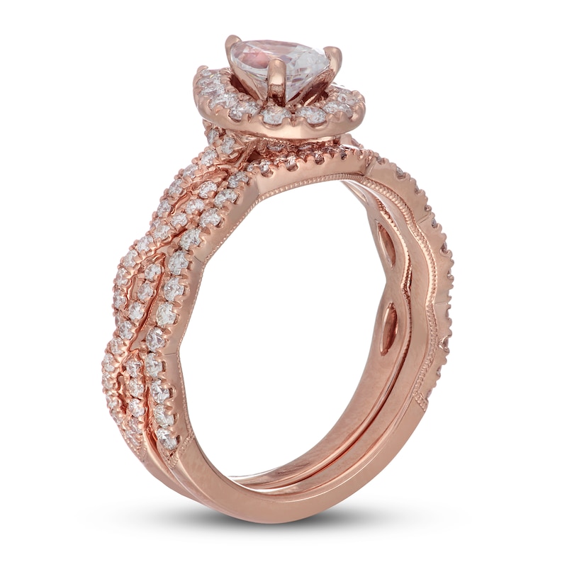 Main Image 2 of Neil Lane Diamond Bridal Set 1-1/2 ct tw Pear & Round-cut 14K Rose Gold