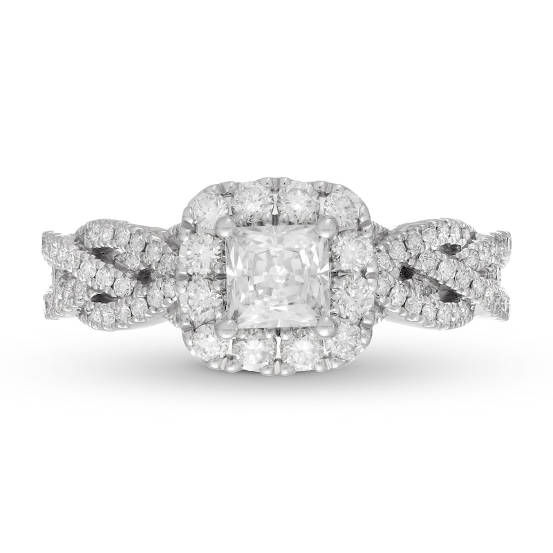 Neil Lane Diamond Engagement Ring 1-1/4 ct tw Princess/Round 14K White Gold