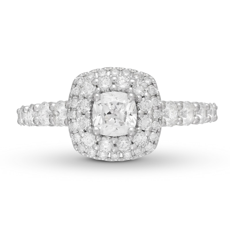 Main Image 3 of Neil Lane Diamond Engagement Ring 1-1/2 ct tw Cushion/Round 14K White Gold