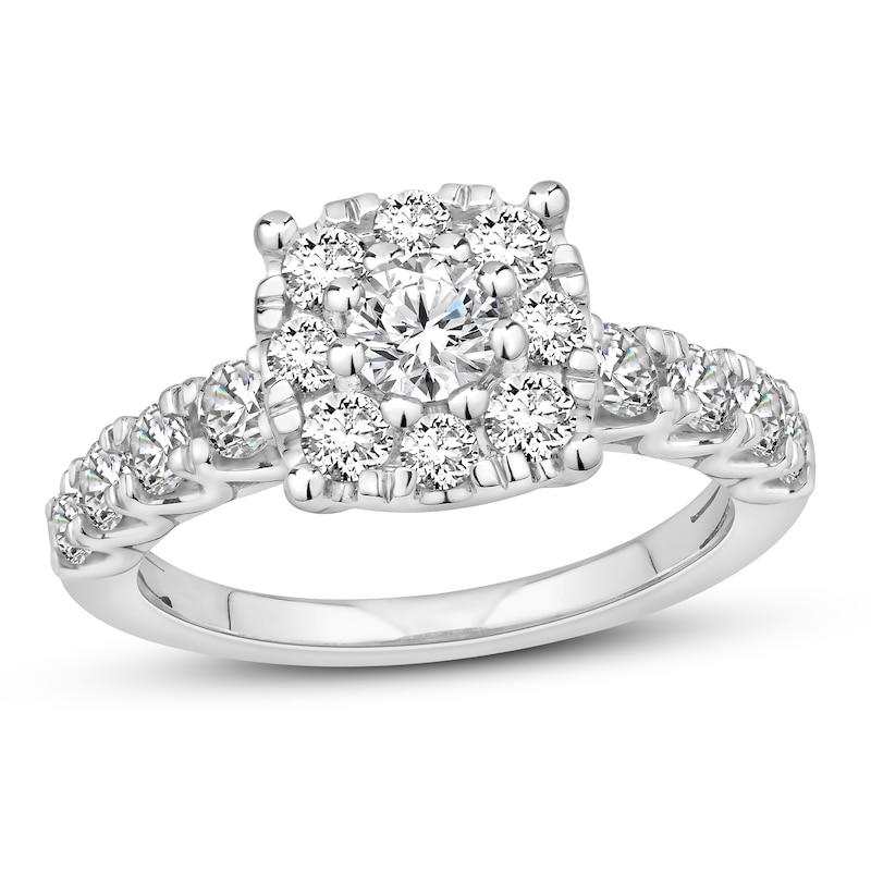 Diamond Engagement Ring 1-1/2 ct tw Round-cut 10K White Gold