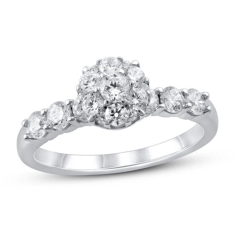 Diamond Engagement Ring 7/8 ct tw Round-Cut 14K White Gold