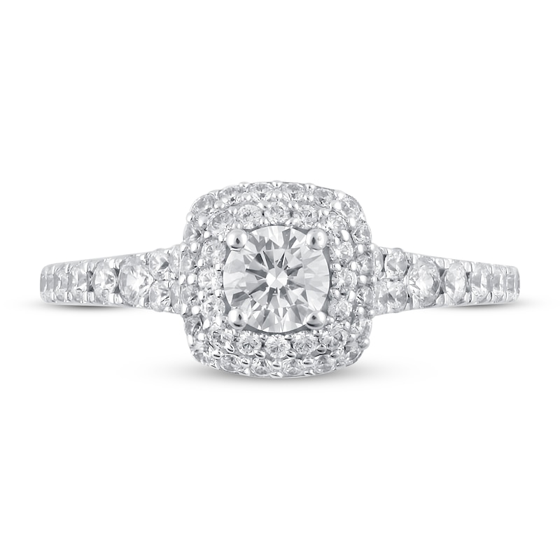 Main Image 3 of Diamond Engagement Ring 1 ct tw Round-cut 14K White Gold