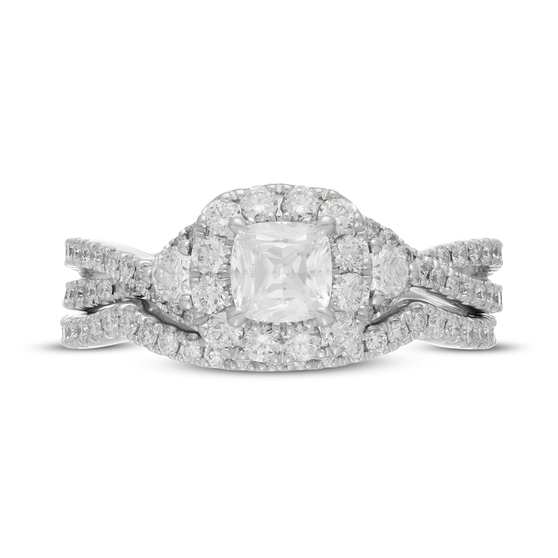 Neil Lane Diamond Bridal Set 1-1/3 ct tw Cushion & Round-Cut 14K White Gold