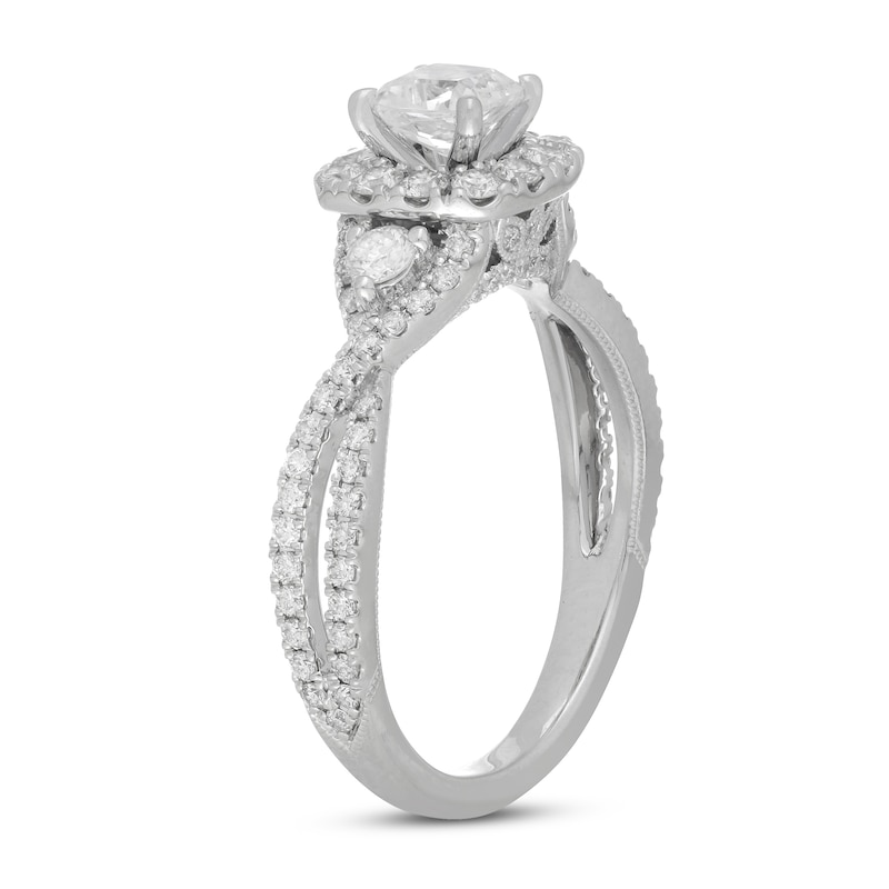 Main Image 5 of Neil Lane Diamond Engagement Ring 1-1/8 ct tw Cushion/Round 14K White Gold